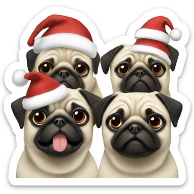 Christmas pugs sticker