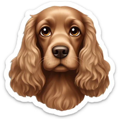 Brown cocker spaniel with tufts of hair sticker
