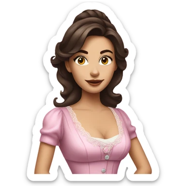 Brunette Woman in fancy tea party attire sticker