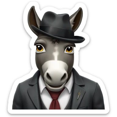 peaky blinder gangster donkey with teardrop tattoos sticker