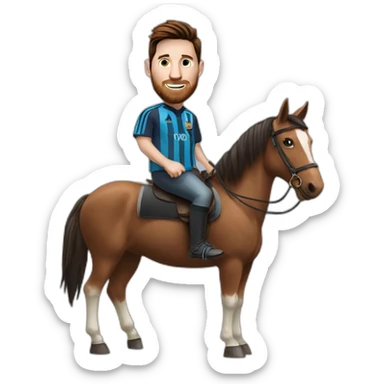 messi on a horse sticker