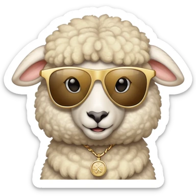  lamb wearing sunglasses and gold Rolex
 sticker
