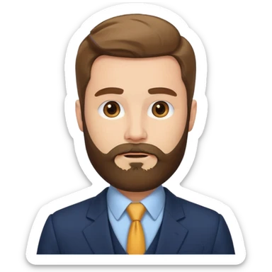 suit man,beard,different suit color,expression. sticker