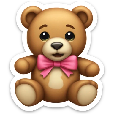 Teddy bear with bow sticker