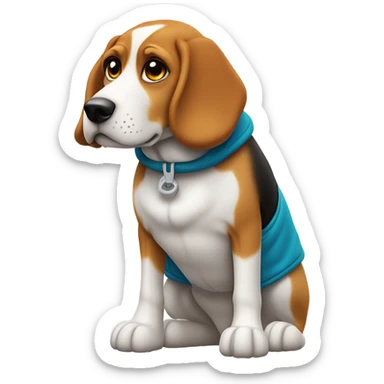 Cold Beagle in winter clothes sticker