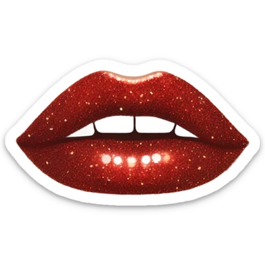 Red sparkling lips  sticker