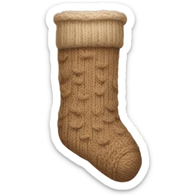 Beige knit Christmas sock sticker