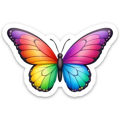 cute butterfly wing emoji in different colors, another one in rainbow color” sticker