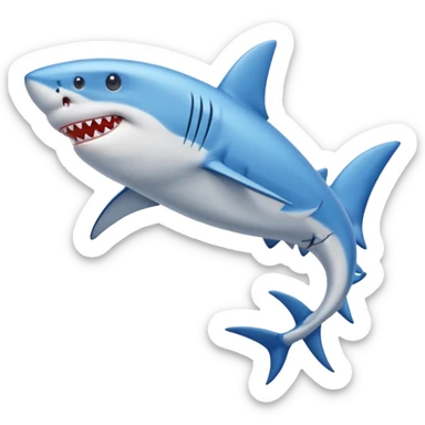 Shark with legs wearing blue shoes sticker