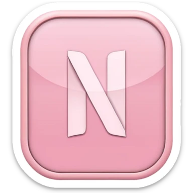 Netflix aesthetic "N" logo in pastel pink sticker