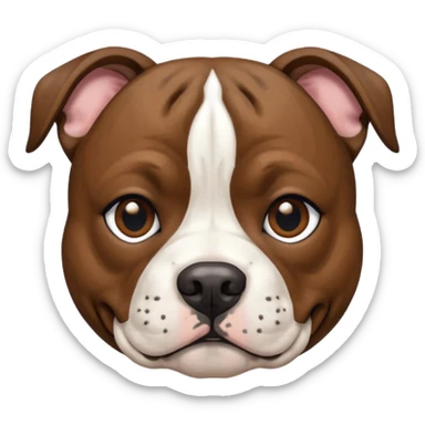 brindle staffordshire bull terrier head sticker
