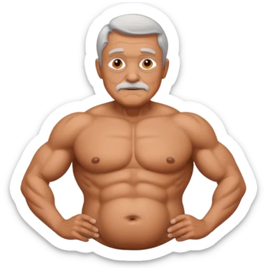 Grandpa that has muscles and is pregnant sticker