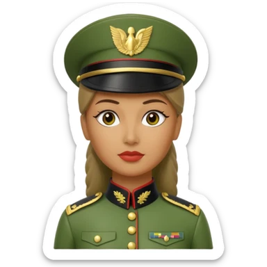 Green toy solider woman sticker