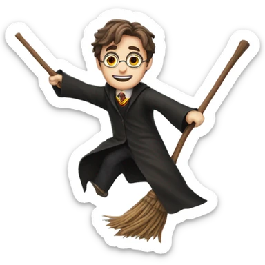 Harry Potter on a broomstick sticker