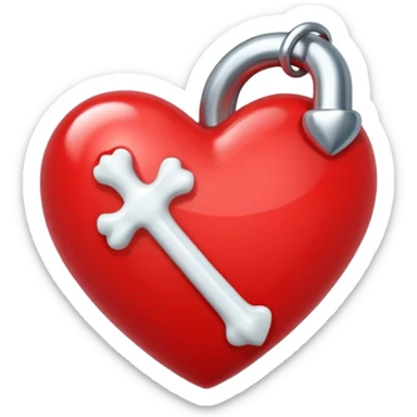 red heart emoji with a bone through it instead of an arrow sticker