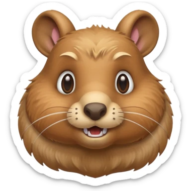 beaver with rabbit teeth and blonde hair sticker