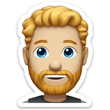 Man with blonde hair, blue eyes and ginger beard sticker