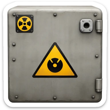 bunker with warning symbols sticker
