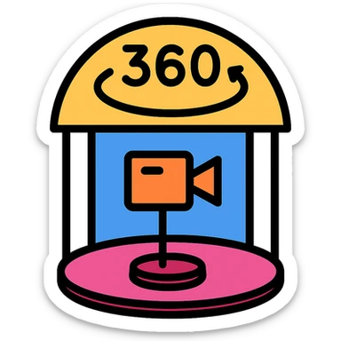 360 video booth icon sticker
