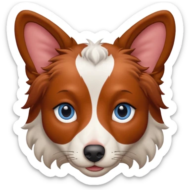 Berger australien rouge merle yeux bleus sticker