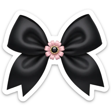 black flower bow with glitter sticker