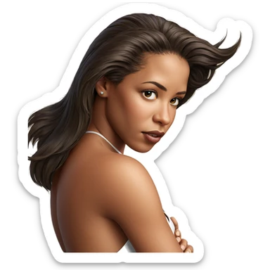 realistic portrait of girl sticker