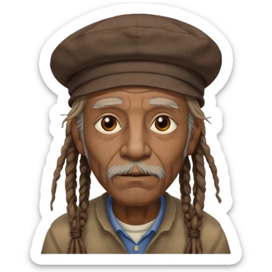 dreadlocks old man, cap hat sticker