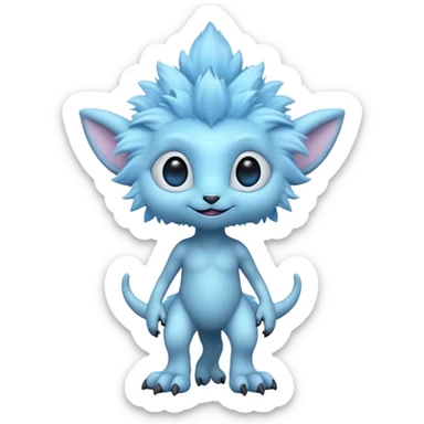 full body cute humanoid peacefull alien furry with 6 legs and eye stalks stands upright and looks intelligent sticker