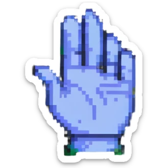 hand waving pixel art sticker