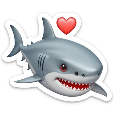 Tiburón con ojos de corazon sticker