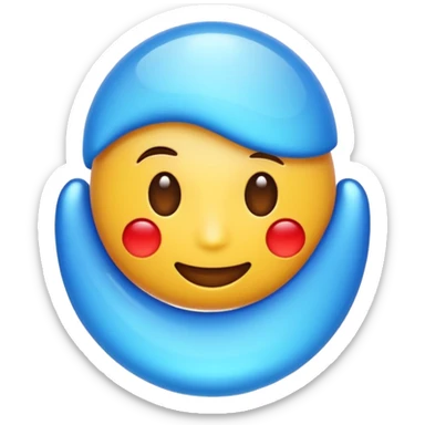 brillent move emoji in blue colour  sticker