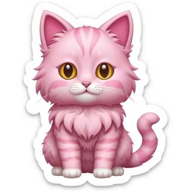 cute pink cat, full body. diferent body shape. sticker