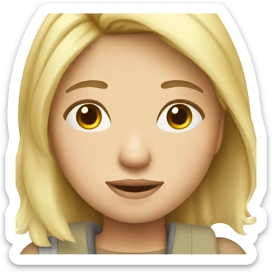 Blond girl flying Bangkok to singapore  sticker