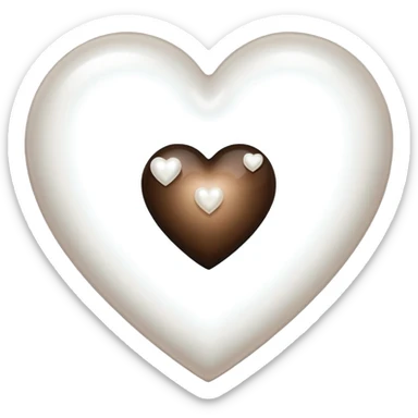 Pearl pale dark brown Transparent Heart sticker