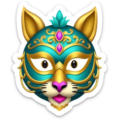 Festival themed animal Mask sticker