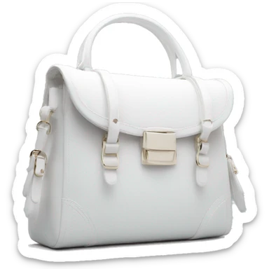 all white luxurious shoulder bag with white strap sticker