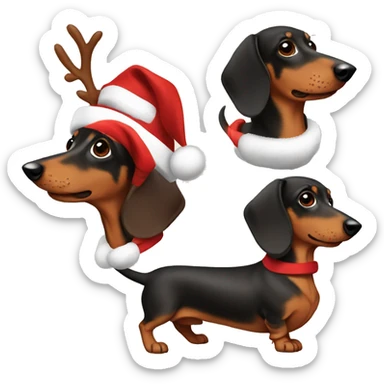 Christmas Dachshund sticker