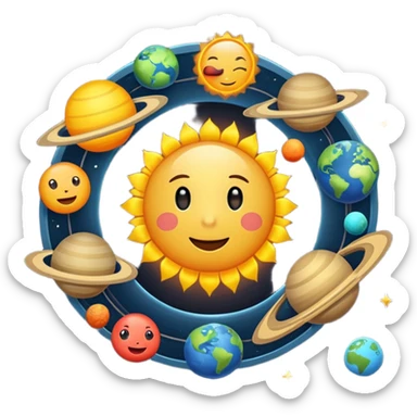 Faça um sistema solar sticker