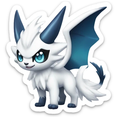 Edgy Cool Kawaii Chibi Baby Absol-Silvally-Vaporeon-Absol-Pokémon Full Body sticker