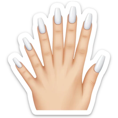 french nails 3 fingers with paintbrush  sticker