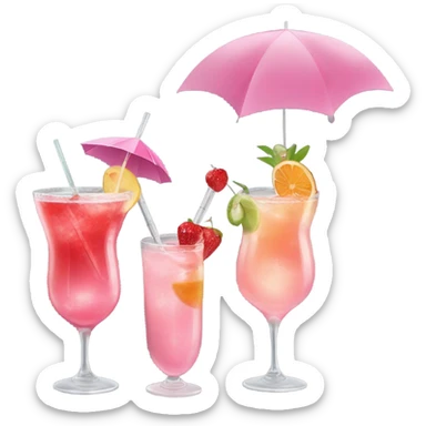 Three pink cocktails sticker