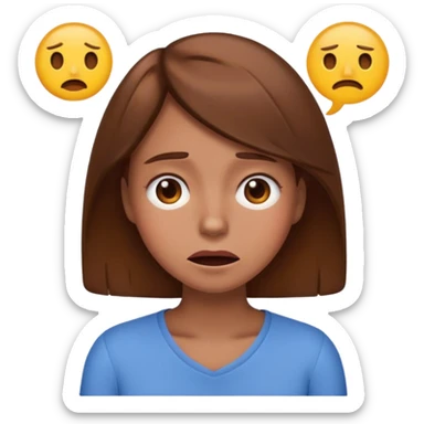 Very exhausted and confused lady emoji but with some humour about it emoji sticker