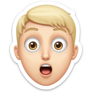 surprised streamer with wide eyes and open mouth sticker