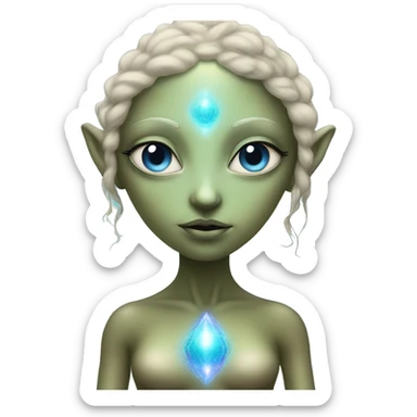 Pleiadian alien female third eye sticker