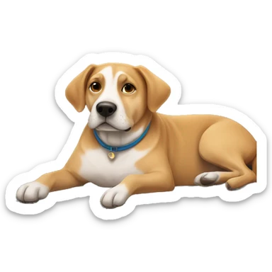 dog relaxing on couch indoors sticker