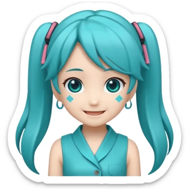 Hatsune Miku as a emoji and is chibi sticker