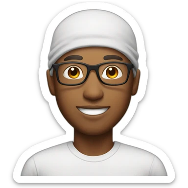 mixed race man with a durag, square glasses and a gap between his teeth sticker