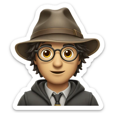 Harry potter avec un chapeau à vélo sticker