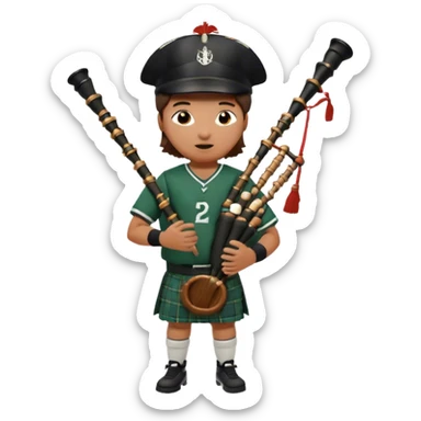 Baseball playing bagpipes sticker