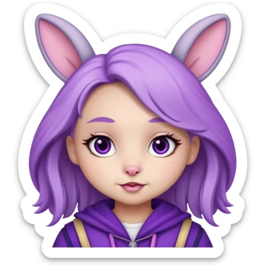 jax bunny  ios 16 very cute slay violet  sticker